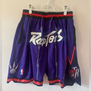 JUST DON NBA TORONTO RAPTORS BASKETBALL SHORTS PURPLE XL 1998-99